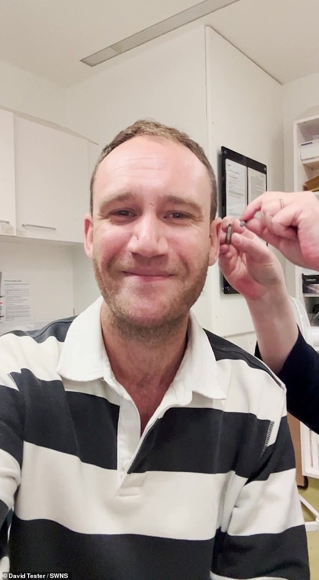 An emotional clip showed the moment he finally got his hearing aid fitted and was overwhelmed by what he could now hear.