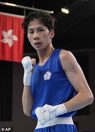 Lin Yu-ting of Taiwan competes in the women's 57kg division.