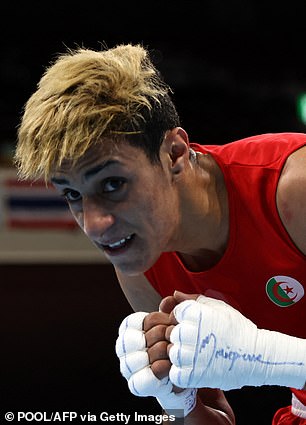 Algeria's Imane Khelif competes in the women's 66kg division.