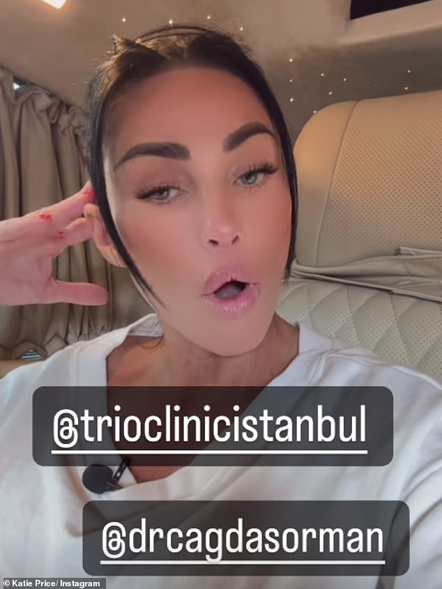 Katie is believed to be undergoing a facelift at the Trio Clinic in Istanbul, and is having work done on her eyes and under her chin while she is in Turkey.