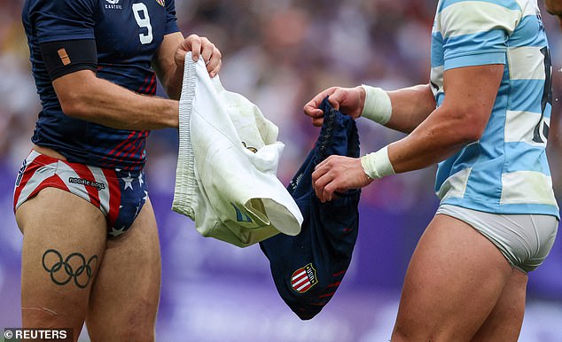 One of the most viral images from the Paris Olympics was of USA's Steve Tomasin and Argentina's Rodrigo Isgro exchanging rugby shorts on the pitch.