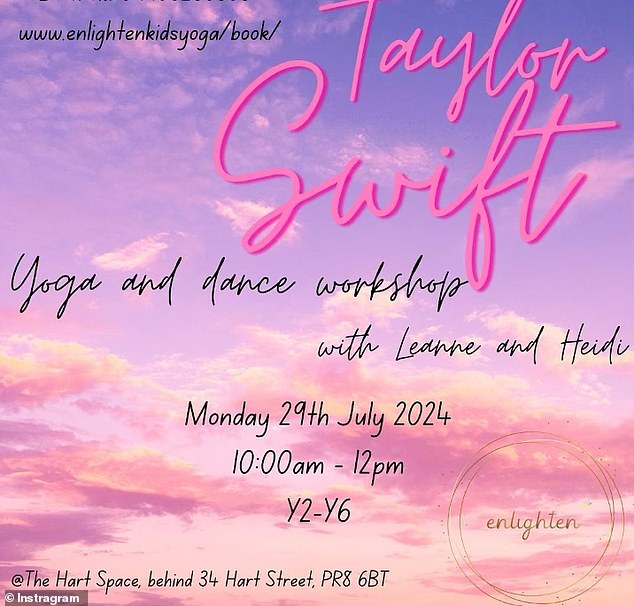 The attack occurred at a Taylor Swift-themed yoga and dance workshop.