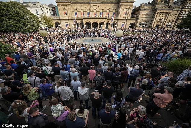 The riots came just an hour after thousands of people gathered for a vigil at Atkinson in Southport.