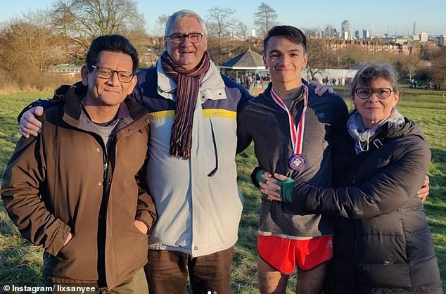 The athlete, who has an incredible career despite a terrible accident in 2017 that left him with broken ribs and a collapsed lung, owes his success in part to the support received from his family (pictured)