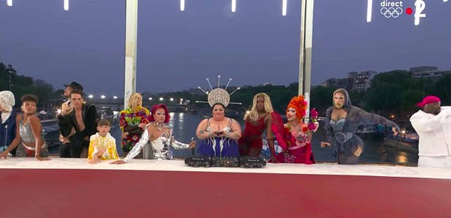 The scene from the Paris 2024 Olympics showed dancers, drag artists and a DJ posing in front of a table in a shot that appeared to depict the apostle's last supper with Christ before he was crucified.