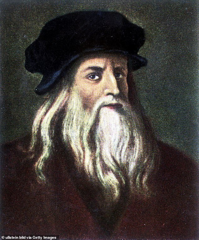 Leonardo da Vinci (pictured) created the painting of the Last Supper in 1945 AD and hid symbols throughout depicting the story of Jesus' arrest and resurrection.