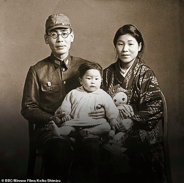 Keiko Shimizu (featured in the documentary) as a baby with her family