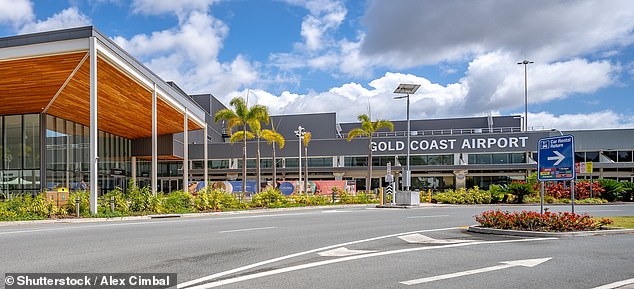 The man was hoping to travel from the Gold Coast (pictured, Gold Coast Airport) to Mildura in Victoria in March this year.