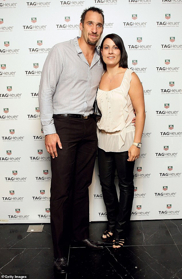 Rocca is pictured with his wife Enza in 2009. She has been by his side as he deals with his cancer diagnosis.