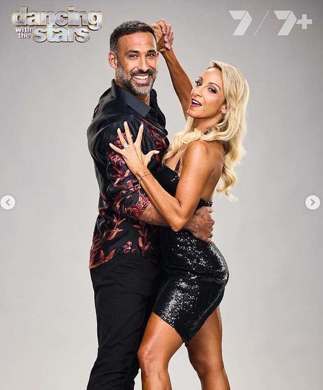 The 40-year-old celebrity worker told Daily Mail Australia that a combination of a healthy diet, low alcohol consumption and challenging physical training helped him get into shape. (Pictured with dance partner Jess Raffa)