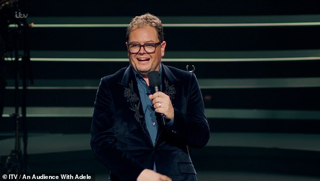 Adele is said to have confirmed the union on her best friend Alan Carr's comedy show in Los Angeles (Alan pictured during Adele's ITV special in 2021)