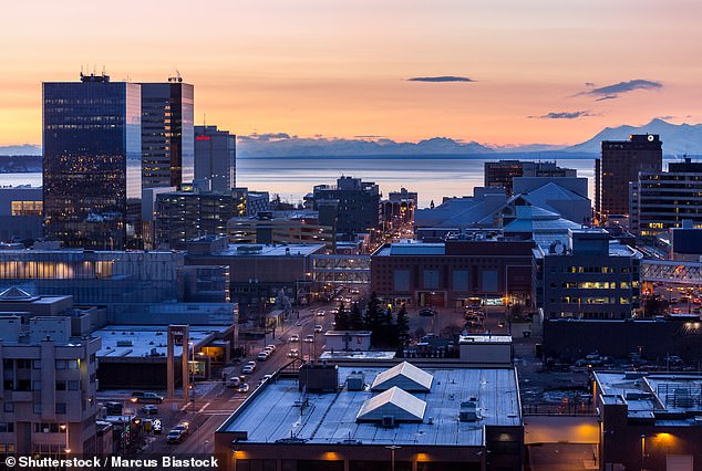 Alaska has been ranked as the worst state for Americans to spend their later years (pictured: downtown Anchorage)