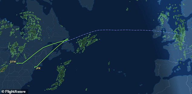 On the same day as the American Airlines emergency landing, a Delta Airlines flight en route to Amsterdam was diverted to New York City's JFK Airport after it was discovered that passengers were served 