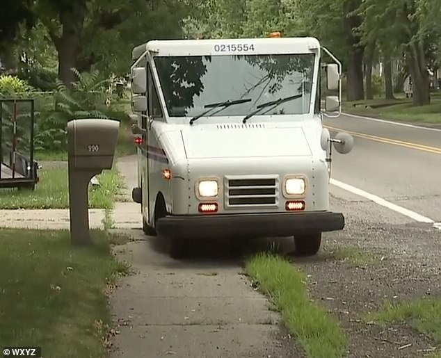 As he spoke, a United States Postal Service (USPS) mail delivery driver pulled up, drove past Hunt's house and headed to his neighbor's side of the sidewalk.