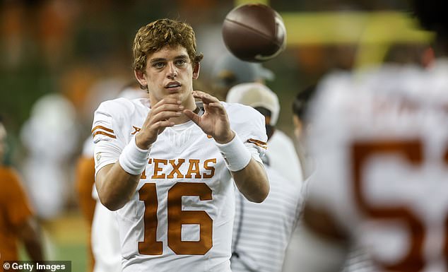 The 19-year-old has struggled to surpass Quinn Ewers as Texas' starting quarterback in Austin.