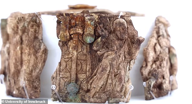 The 1,5000-year-old ivory box depicts a scene of Moses receiving the 10 Commandments from God on Mount Sinai as described in the Old Testament, along with images of saints and the ascension of Christ.