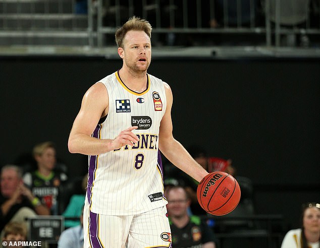 Newley, 39, bought the stylish three-bedroom, two-bathroom townhouse in Malvern in 2008 for $750,000, leaving the former Olympian with $961,500 after the sale. Pictured: Newley playing a game for the Sydney Kings in the NBL in 2021