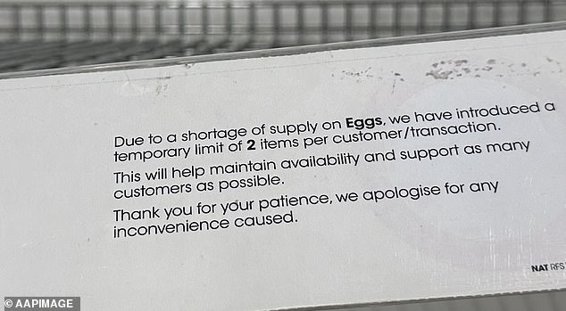 Both Coles and Woolworths have introduced limits on egg purchases, with many Australians struggling to get their hands on them.