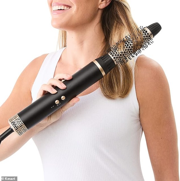 The Kmart Air Styler (pictured) comes with four attachments, three heat and speed settings, and a self-cleaning feature.