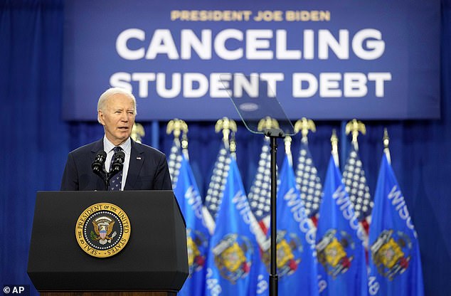 Biden announced efforts through the regulatory process to cancel student loan debt for more than 30 million borrowers by August 8, 2024