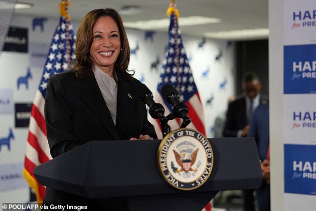 A call Joe Biden made to former campaign staffers in Delaware ahead of Kamala Harris' speech has some speculating it was fake after an awkward moment between Biden and Harris.