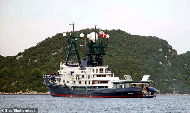 The couple are said to be travelling on Francesca's mother Gretel's superyacht, the Arctic P (pictured), which is valued at a staggering $119 million.