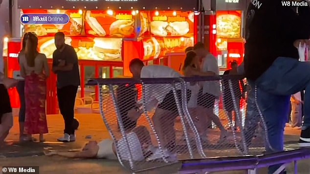 Drunk Brits are seen on the streets of the Spanish resort of Magaluf this summer