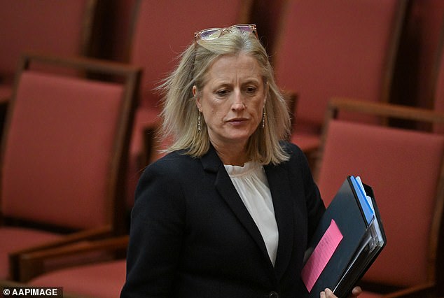 On February 17, 2021, Senator Katy Gallagher (pictured) accused Senator Reynolds during Question Time of engaging in a 