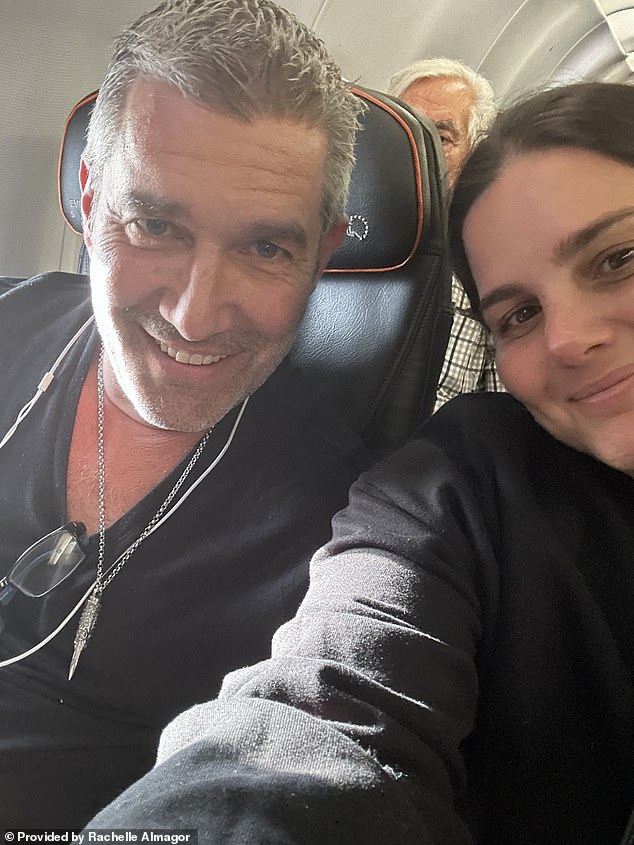 Paul Faust, pictured with fellow passenger Rachelle Almagor, accused JetBlue of anti-Semitism in May after claiming he had called police on a complaint about a Palestinian pin.