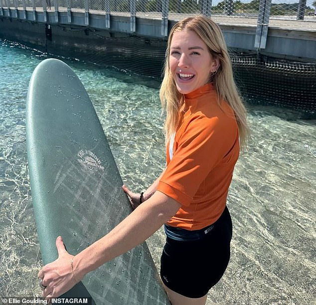 Ellie, who split from ex-husband Caspar Jopling earlier this year, also shared a radiant snap with her surfboard as she entered the ocean.