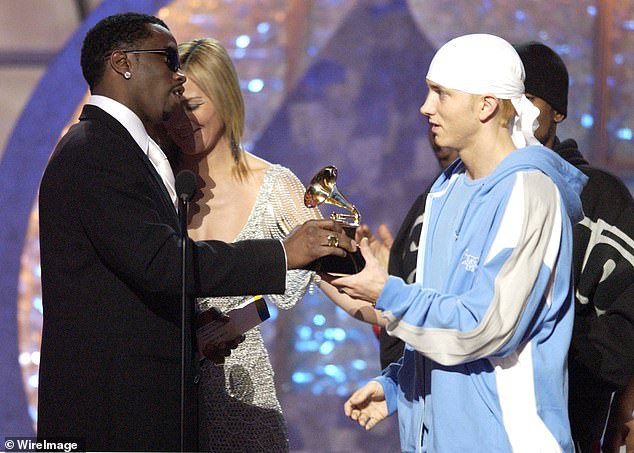 Diddy and Eminem at the 45th Grammy Awards