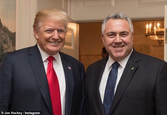 Donald Trump and Joe Hockey meet at the White House during Hockey's tenure as ambassador to the United States, which lasted from 2016 to 2020