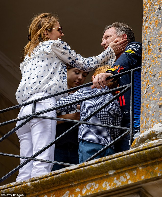 The married couple shared a sweet moment during the festival.