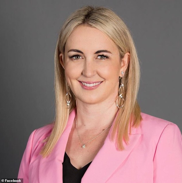 Ms McMahon (pictured) was served with her own interim injunction, after she allegedly searched her ex-partner's laptop to find evidence he was cheating on her.