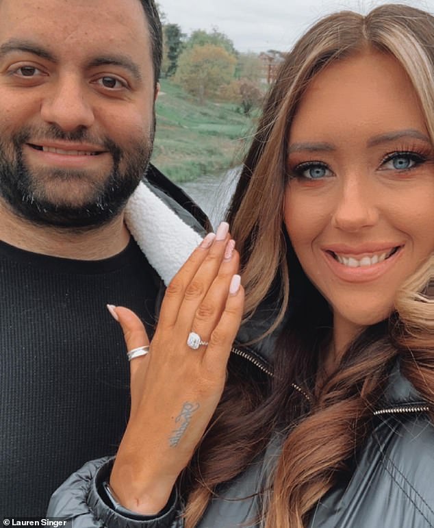 Lauren Singer (right) and her current husband Danny Yousef (left) were married on the same day as England's opening match against Serbia on June 16.