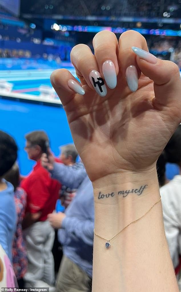 The daughter of television chef Gordon shared a photo on her Instagram Stories of her nails painted with the athlete's initials.