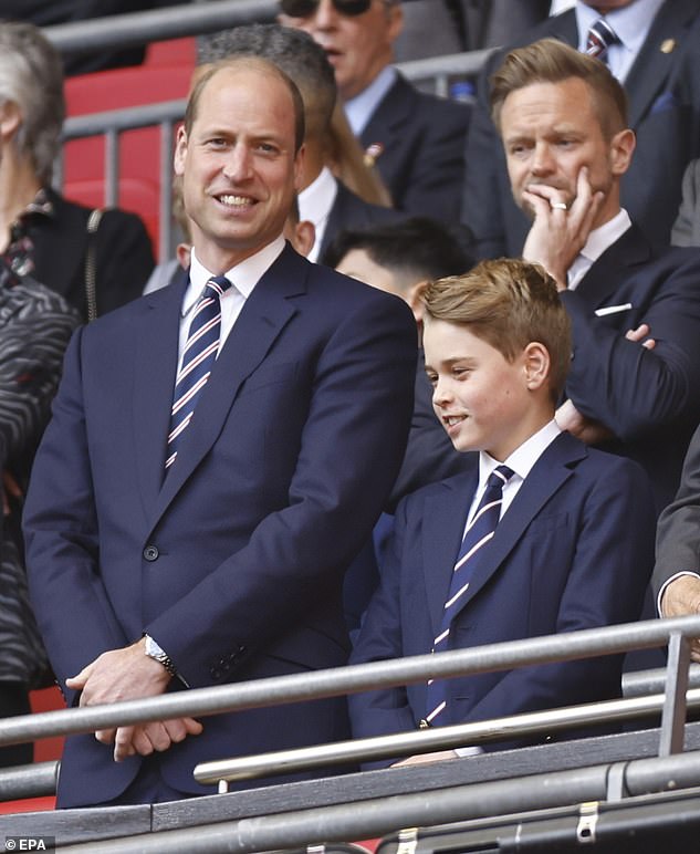 William and George watched the action live from Wembley Stadium in north-west London with 90,000 fans in attendance.