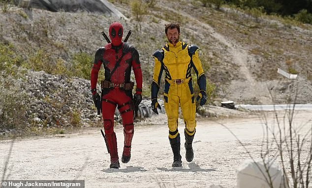 Deadpool & Wolverine is the third film in the action-comedy series starring Reynolds and will be Jackman's tenth time portraying Wolverine. Pictured: Jackman and Ryan Reynolds in Deadpool & Wolverine