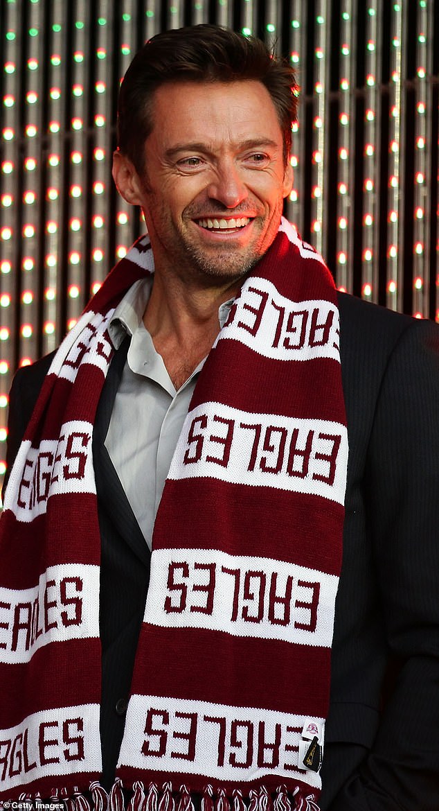 Outside of Origin, Hugh is known to be a fan of the NRL team Sea Eagles. Pictured in 2011