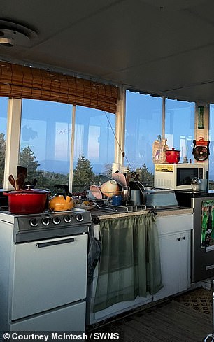 As a fire lookout (a position that pays $16 an hour), Courtney works from 8 a.m. to 6 p.m. monitoring weather, temperature, humidity and cloud cover.