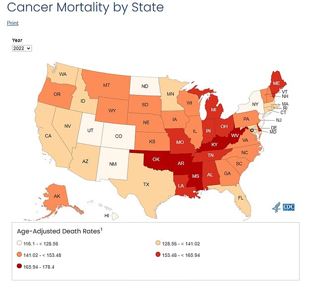 Interactive map reveals cancer hotspots in the US Study says