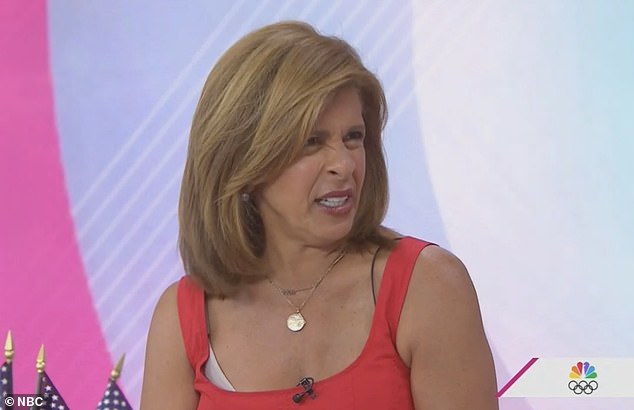 Hoda's bra strap was exposed as she refused to take it off and seemed disgusted by Jenna's suggestion.