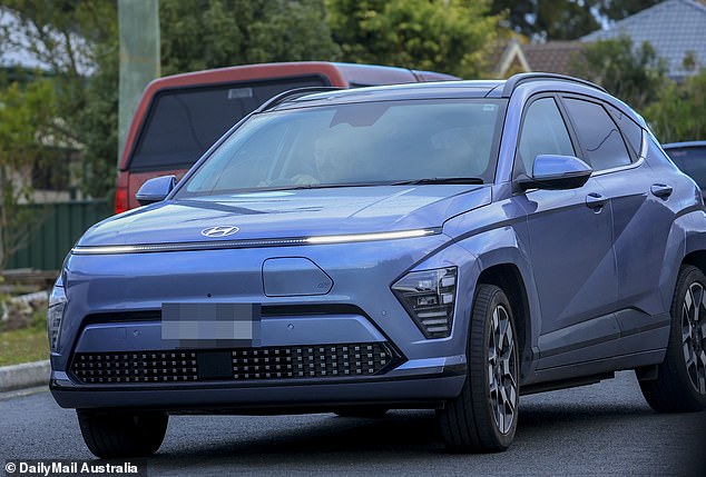 After speaking to Simone on the front porch of the family home, Jono was later seen driving away from the property in his Hyundai Kona electric vehicle.