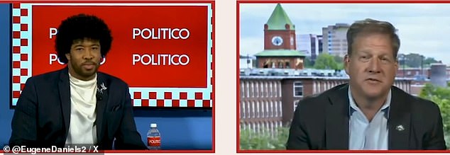 Politico reporter Eugene Daniels (left) questioned Chris Sununu (right) on Thursday over his pronunciation of the vice president's first name.