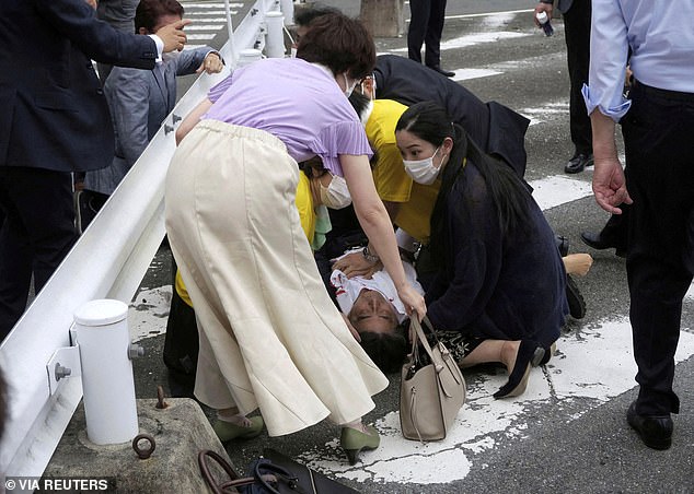 Ms Andrews says she began calling for a review of Australia's protective security following the assassination of former Japanese leader Shinzo Abe (pictured) in July 2022.