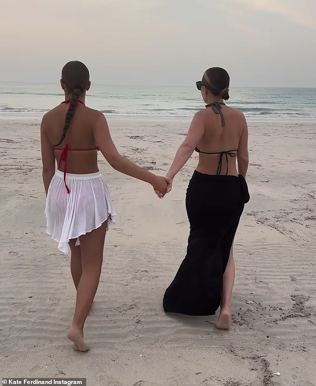 The TV personality shared a sweet video of the couple holding hands as they ran along the beach and admitted that 