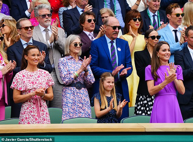 Pippa Middleton, the Princess of Wales and Princess Charlotte were photographed yesterday in the royal box