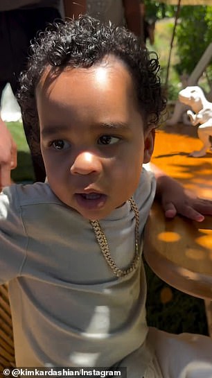 Kim gave her 362 million followers a glimpse of the birthday boy.