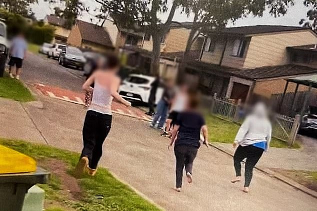 The alleged fight between two groups of two teenagers in which Kristie McBride was stabbed was filmed on two mobile phones. A screenshot is shown