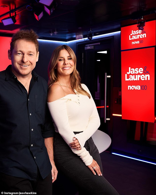 Lauren Phillips and Jason 'Jase' Hawkins had a big win in breakfast time, becoming the second most listened to show in Melbourne. Both pictured